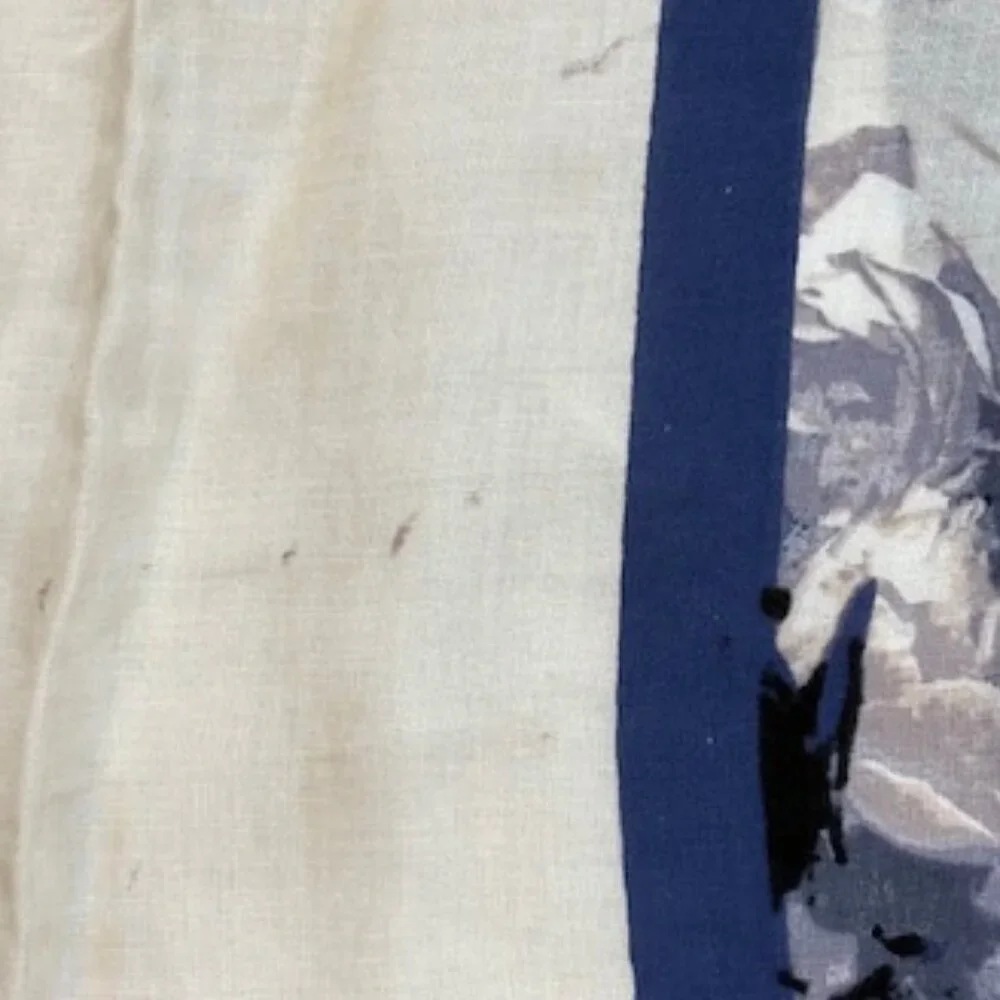 Large Rectangular Floral Print Scarf with Fringed Ends